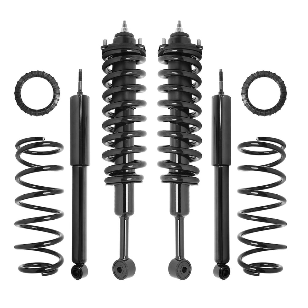 Unity Automotive 2 Front Complete Strut Assemblies 2 Rear Shock Absorbers 2 Coil Springs 2 Isolators 4K-31-163000