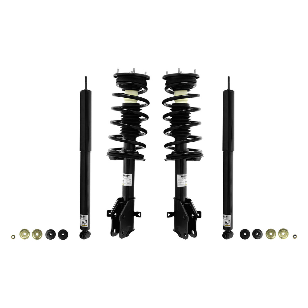 Unity Automotive 2 Front Complete Strut Assemblies 2 Rear Shock Absorbers 4-11995-252310-001
