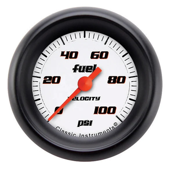 Classic Instruments VELOC WHT 2IN FUEL PRES 100PSI ELEC VS146WBPF