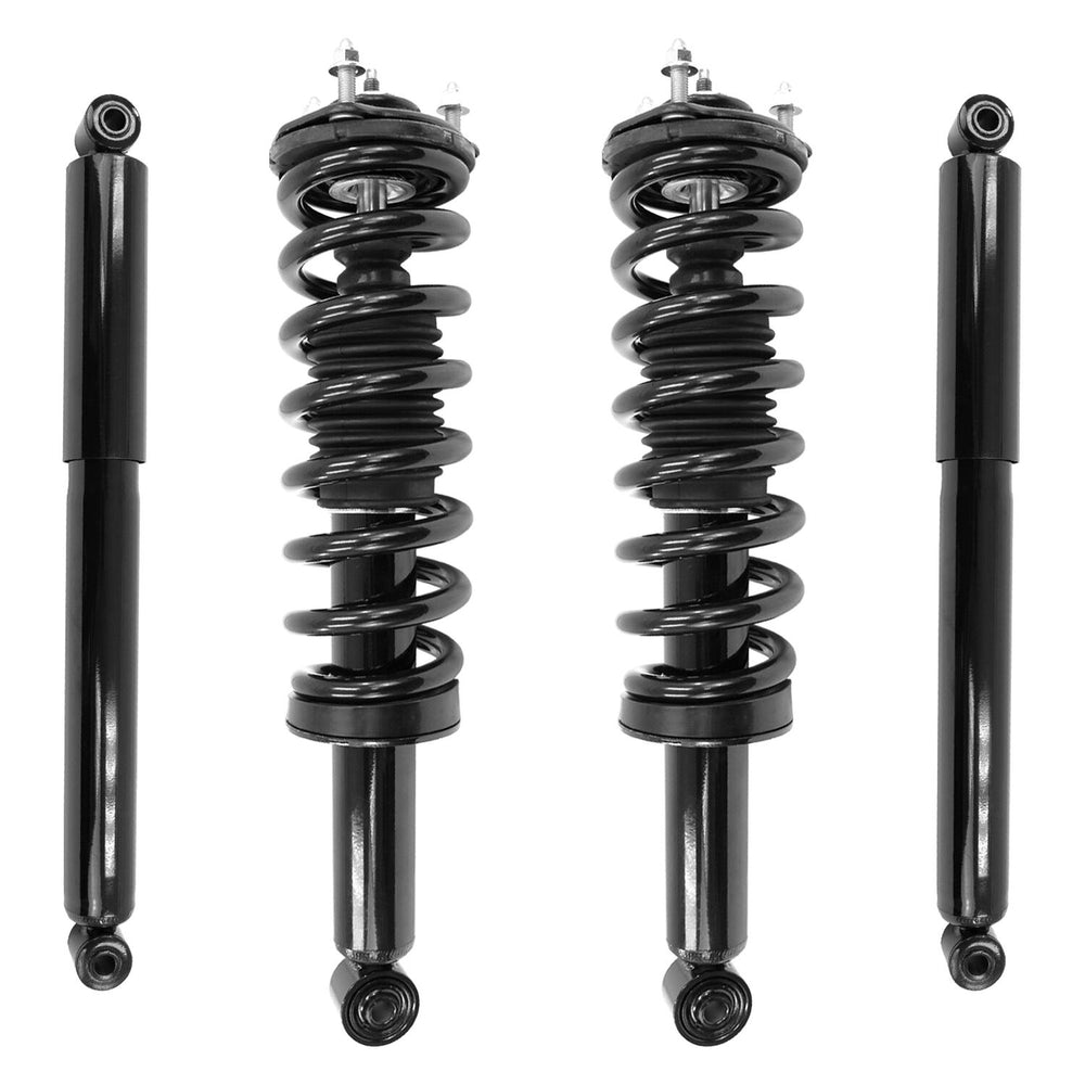 Unity Automotive 2 Front Complete Strut Assemblies 2 Rear Shock Absorbers 4-13560-251370-001