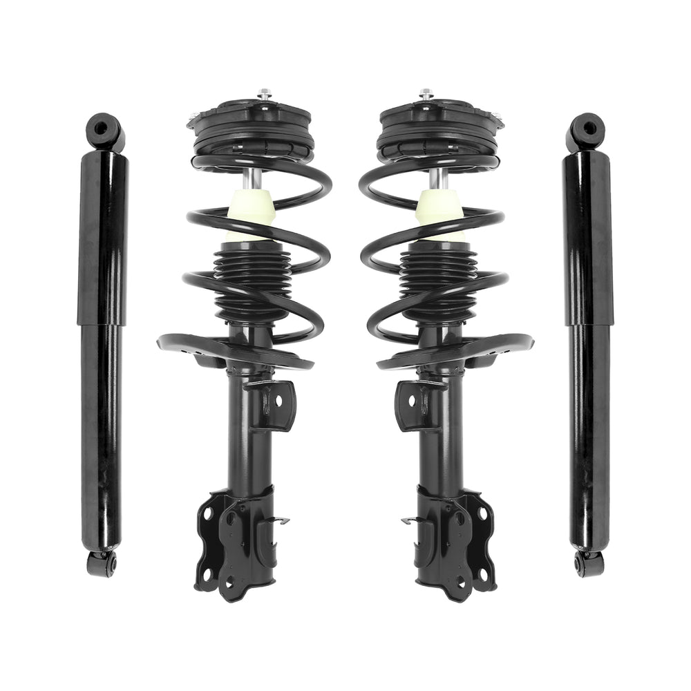 Unity Automotive 2 Front Complete Strut Assemblies 2 Rear Shock Absorbers 4-11455-255350-001