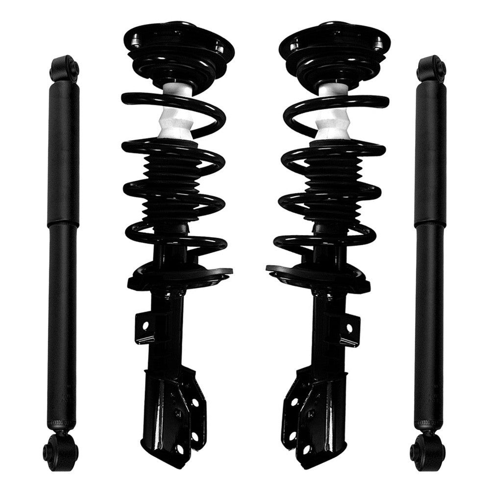 Unity Automotive 2 Front Complete Strut Assemblies 2 Rear Shock Absorbers 4-11873-251140-001