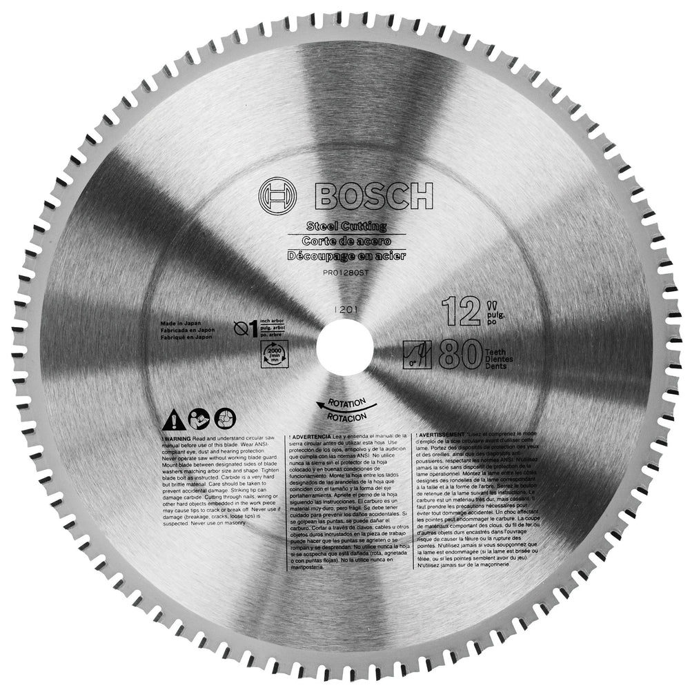12IN 80T EDGE FERROUS CIRCULAR SAW BLADES 1IN BORE