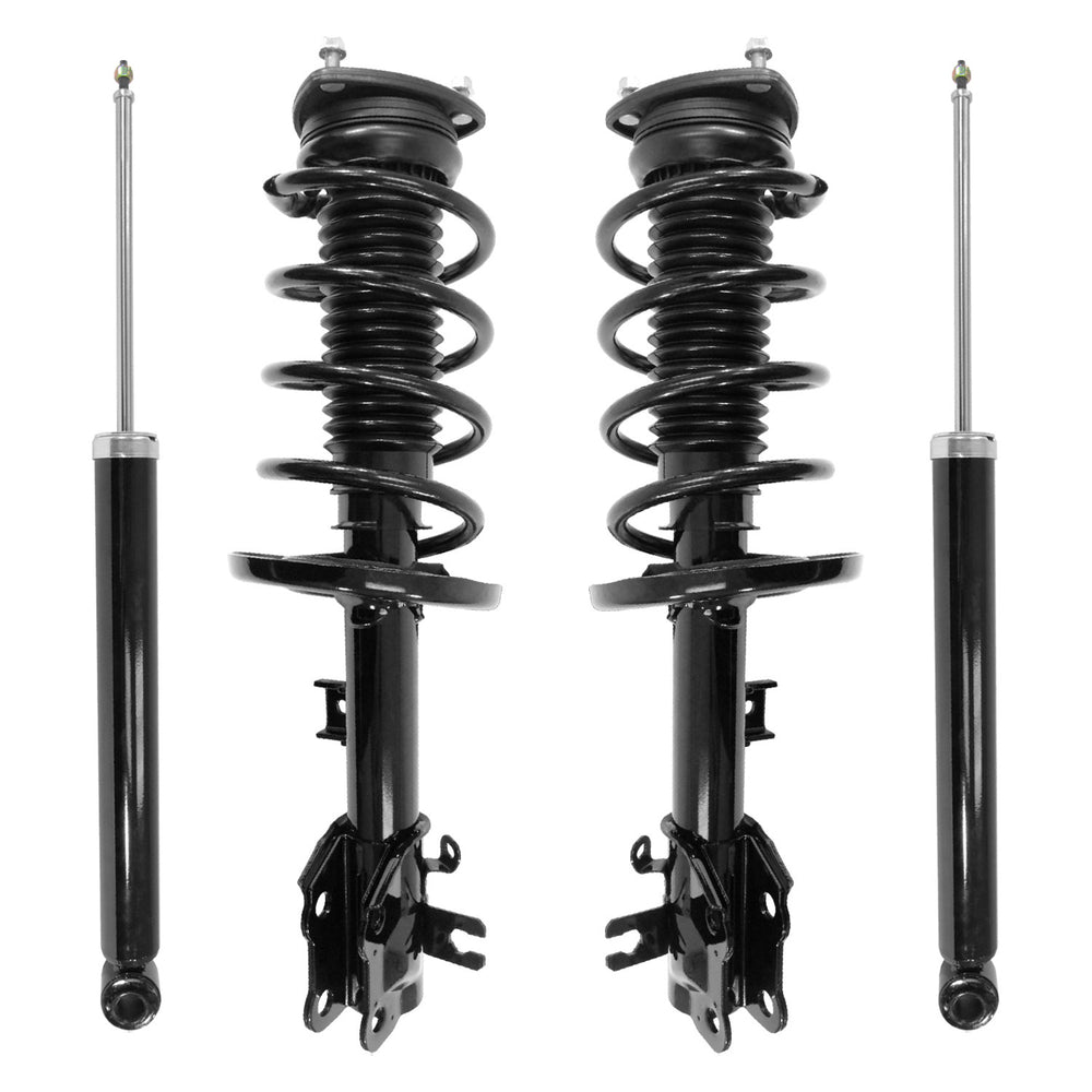 Unity Automotive 2 Front Complete Strut Assemblies 2 Rear Shock Absorbers 4-11695-259190-001