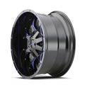 WARRIOR (8015) BLACK W/PRISM BLUE 17X9 8-165.1/8-170 -12mm 130.8mm