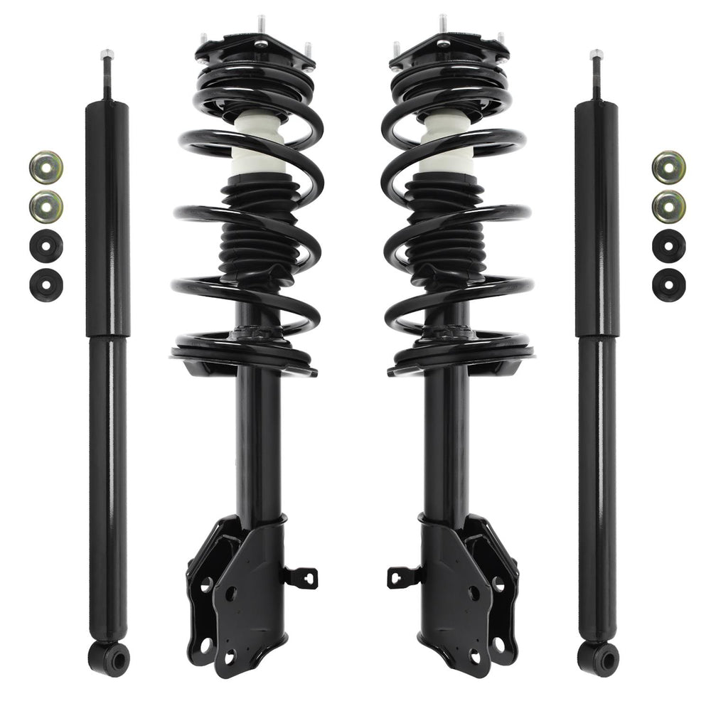 Unity Automotive 2 Front Complete Strut Assemblies 2 Rear Shock Absorbers 4-11983-252410-001