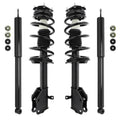 Unity Automotive 2 Front Complete Strut Assemblies 2 Rear Shock Absorbers 4-11983-252410-001