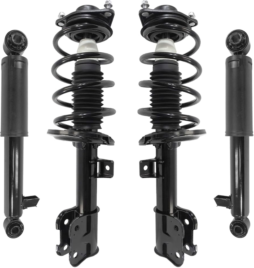 Unity Automotive 2 Front Complete Strut Assemblies 2 Rear Shock Absorbers 4-11365-259070-001