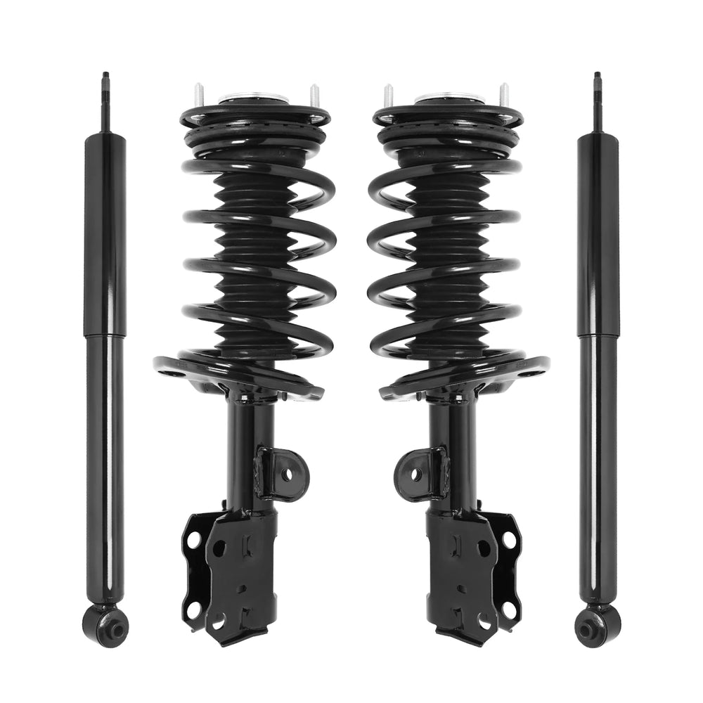 Unity Automotive 2 Front Complete Strut Assemblies 2 Rear Shock Absorbers 4-11106-254110-001