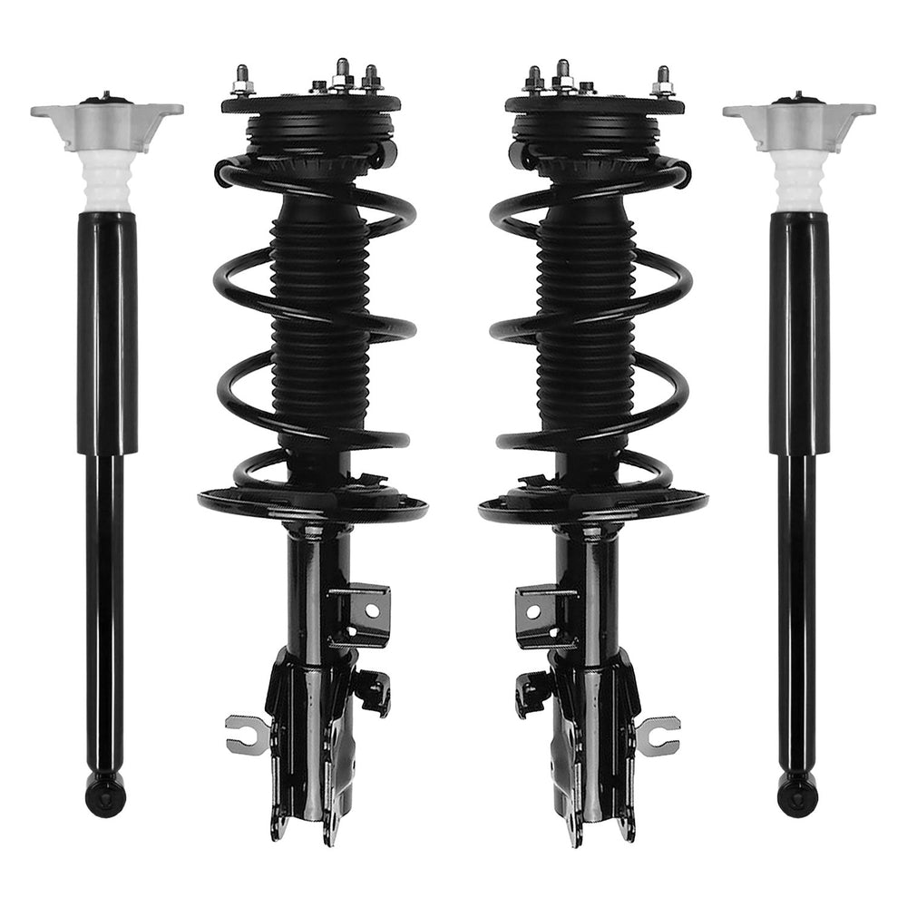 Unity Automotive 2 Front Complete Strut Assemblies 2 Rear Shock Absorbers 4-13821-254170-001