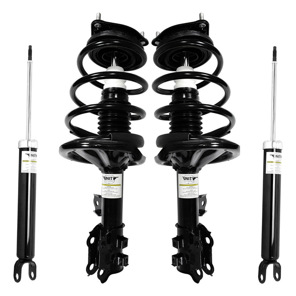 Unity Automotive 2 Front Complete Strut Assemblies 2 Rear Shock Absorbers 4-11133-259890-001