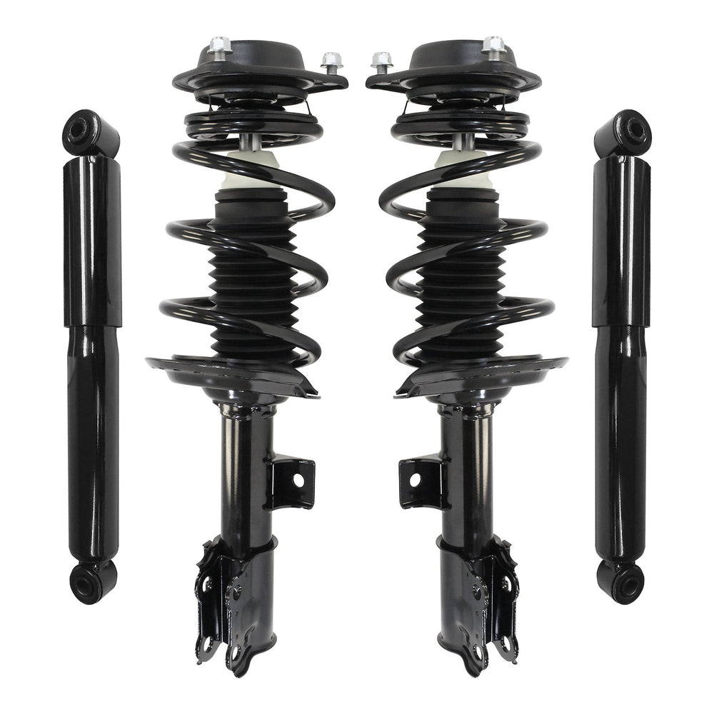 Unity Automotive 2 Front Complete Strut Assemblies 2 Rear Shock Absorbers 4-11137-259180-001