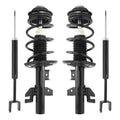 Unity Automotive 2 Front Complete Strut Assemblies 2 Rear Shock Absorbers 4-11725-256600-001