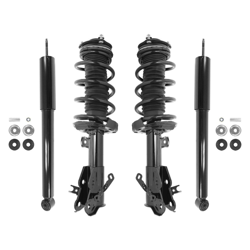 Unity Automotive 2 Front Complete Strut Assemblies 2 Rear Shock Absorbers 4-11325-253080-001