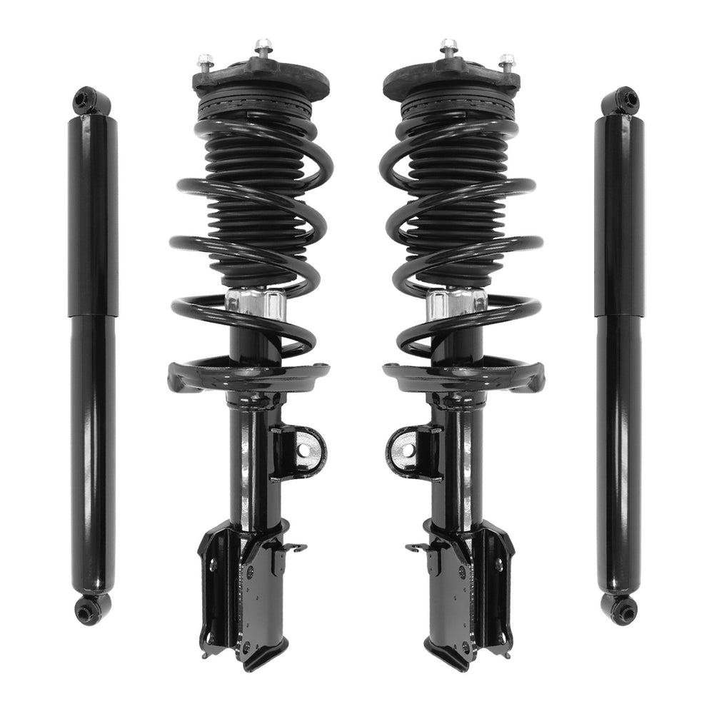 Unity Automotive 2 Front Complete Strut Assemblies 2 Rear Shock Absorbers 4-13423-253380-001