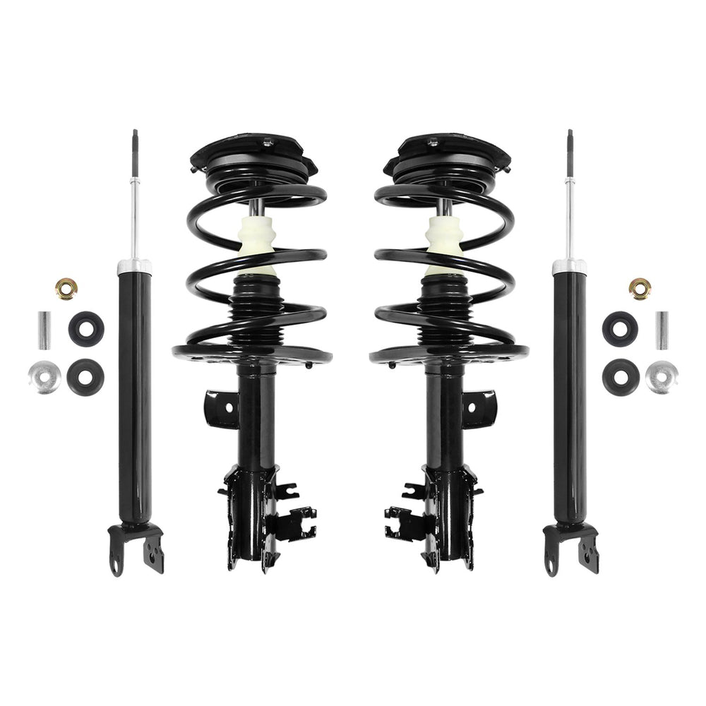 Unity Automotive 2 Front Complete Strut Assemblies 2 Rear Shock Absorbers 4-11595-255030-001