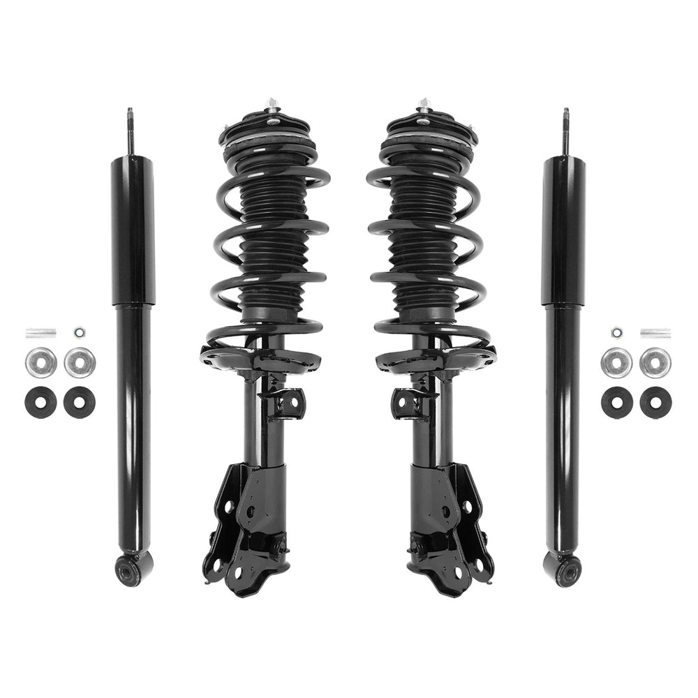Unity Automotive 2 Front Complete Strut Assemblies 2 Rear Shock Absorbers 4-11323-253080-001