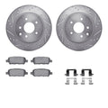 R1 05-26 Nissan Maxima Rear Drill & Slot Silver Rotors w/Ceramic Pads & Hardware