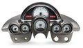 195862 CORVETTE ANALOG CLOCK SILVER ALLOY STYLE FACE RED DISPLAY