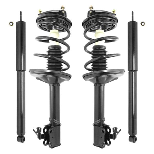 Unity Automotive 2 Front Complete Strut Assemblies 2 Rear Shock Absorbers 4-11247-259820-001