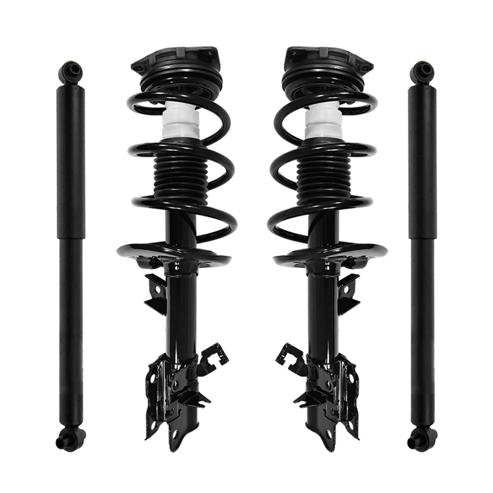Unity Automotive 2 Front Complete Strut Assemblies 2 Rear Shock Absorbers 4-11733-255510-001