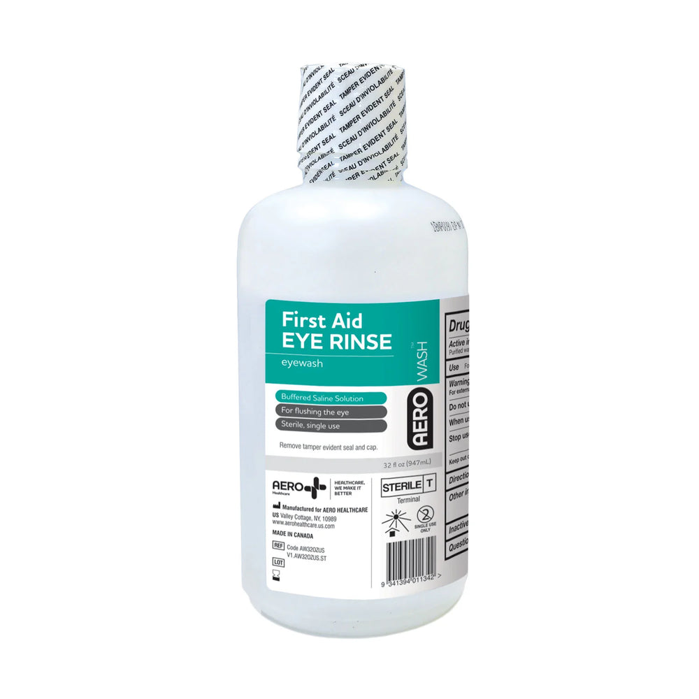 AEROWASH EYEWASH 32OZ REFILL BOTTLE GREEN 12 PACK WHIT