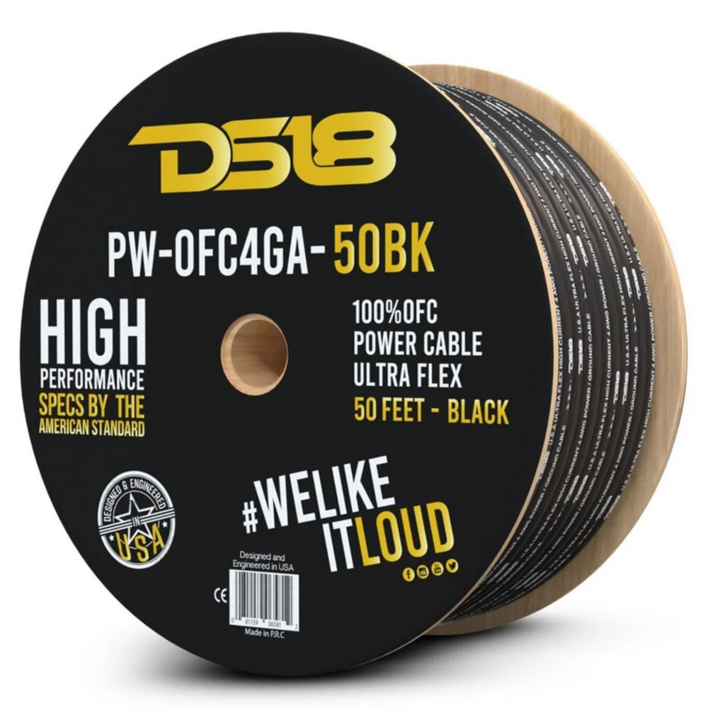 DS18 4-Gauge 50-Feet Black