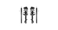 Unity Automotive 2 Front Complete Strut Assemblies 2 Rear Shock Absorbers 4-11891-259820-001