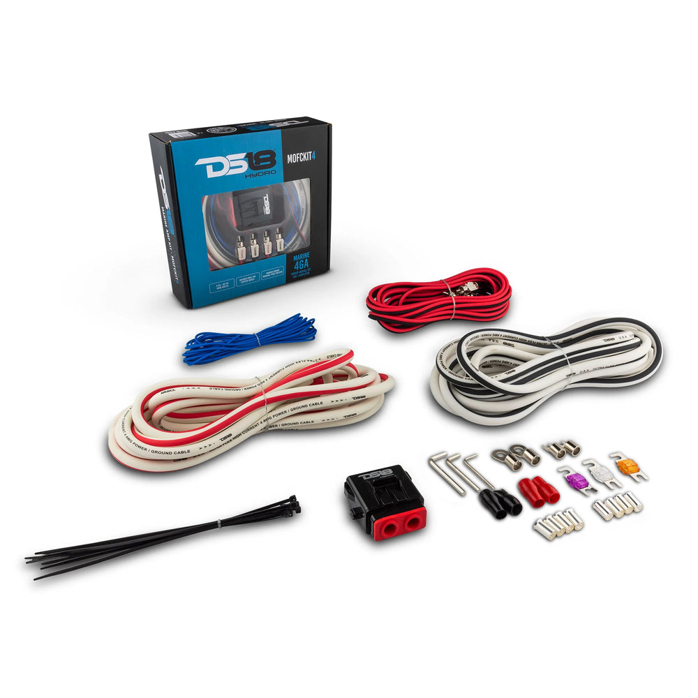 DS18 Marine Amplifier Installation Kit 4-GA 100% Copper Tinned Wire