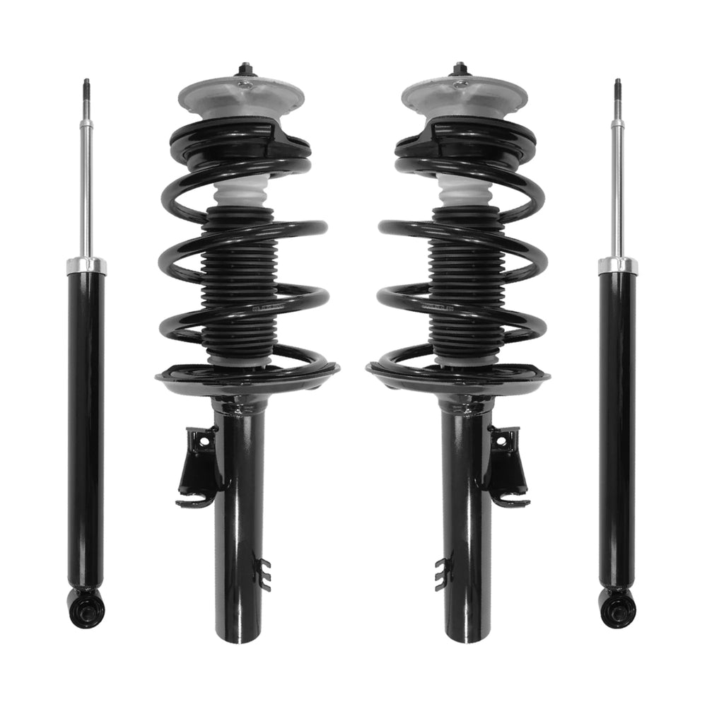 Unity Automotive 2 Front Complete Strut Assemblies 2 Rear Shock Absorbers 4-13221-257140-001
