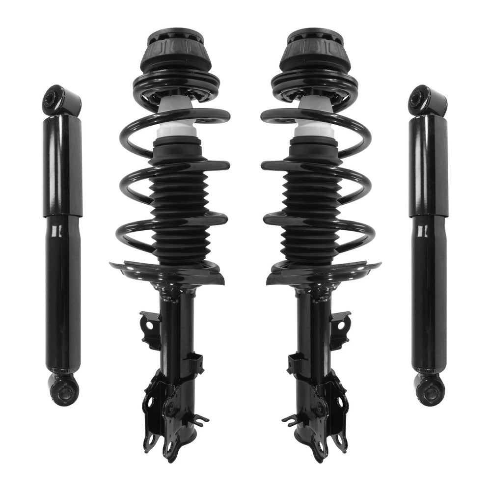 Unity Automotive 2 Front Complete Strut Assemblies 2 Rear Shock Absorbers 4-11185-259970-001