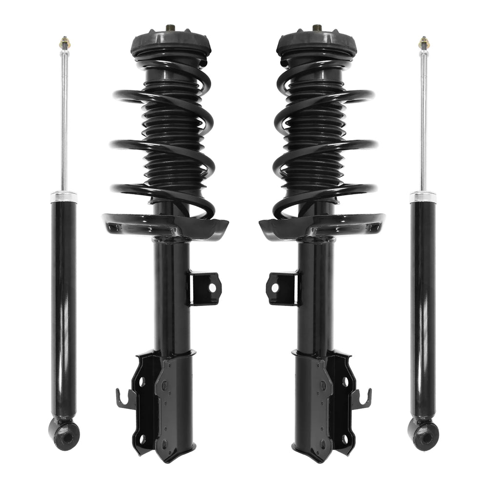 Unity Automotive 2 Front Complete Strut Assemblies 2 Rear Shock Absorbers 4-11881-251180-001
