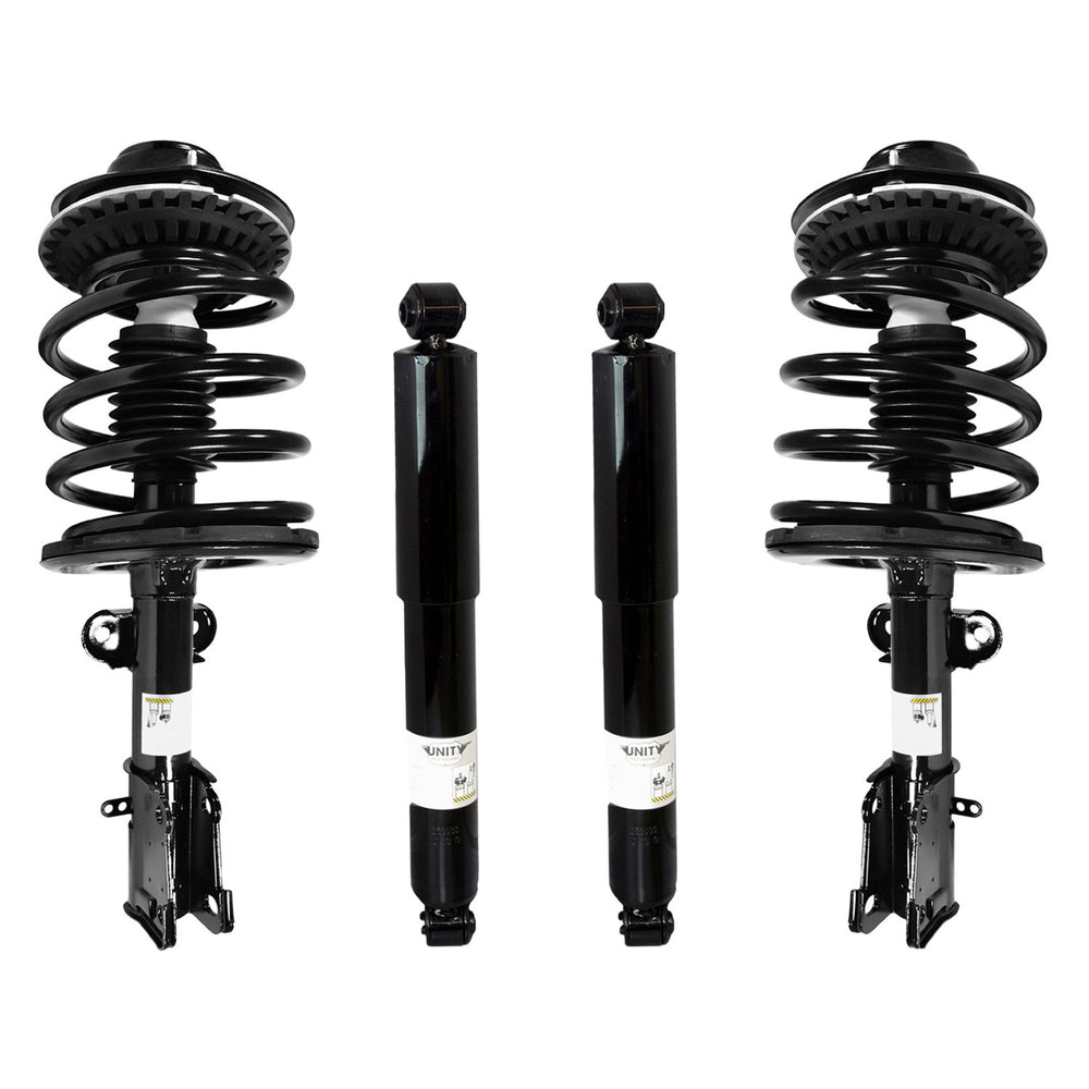 Unity Automotive 2 Front Complete Strut Assemblies 2 Rear Shock Absorbers 4-11071-253030-001