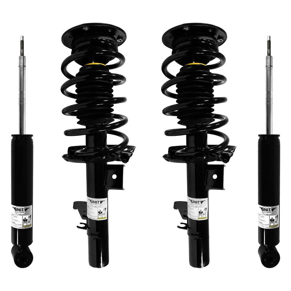 Unity Automotive 2 Front Complete Strut Assemblies 2 Rear Shock Absorbers 4-11493-259310-001
