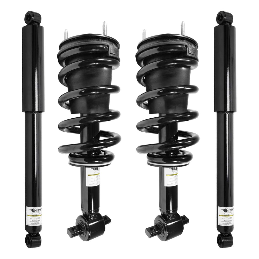 Unity Automotive 2 Front Complete Strut Assemblies 2 Rear Shock Absorbers 4-11580-251500-001