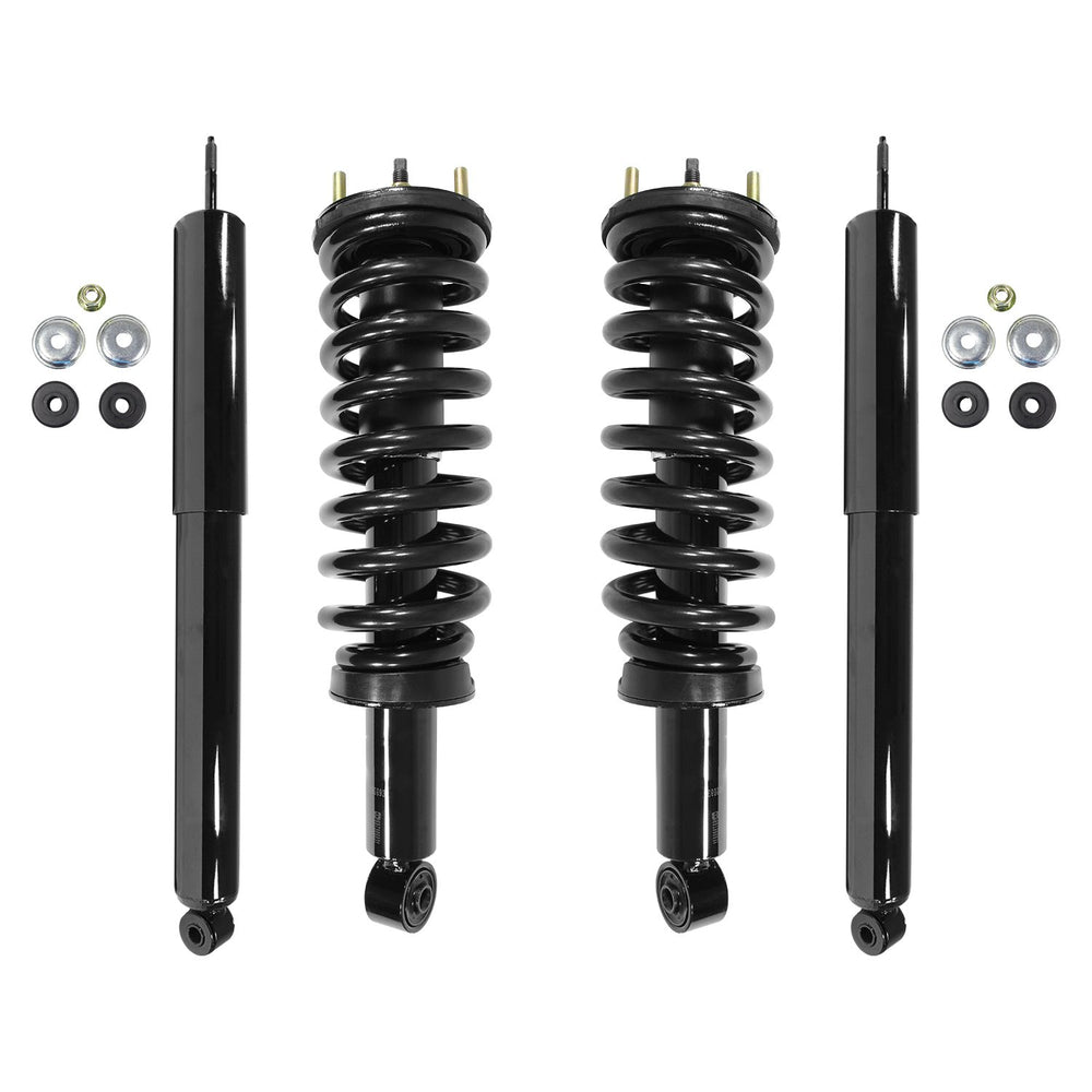 Unity Automotive 2 Front Complete Strut Assemblies 2 Rear Shock Absorbers 4-11931-254800-001