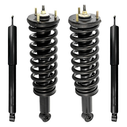 Unity Automotive 2 Front Complete Strut Assemblies 2 Rear Shock Absorbers 4-11931-254700-001