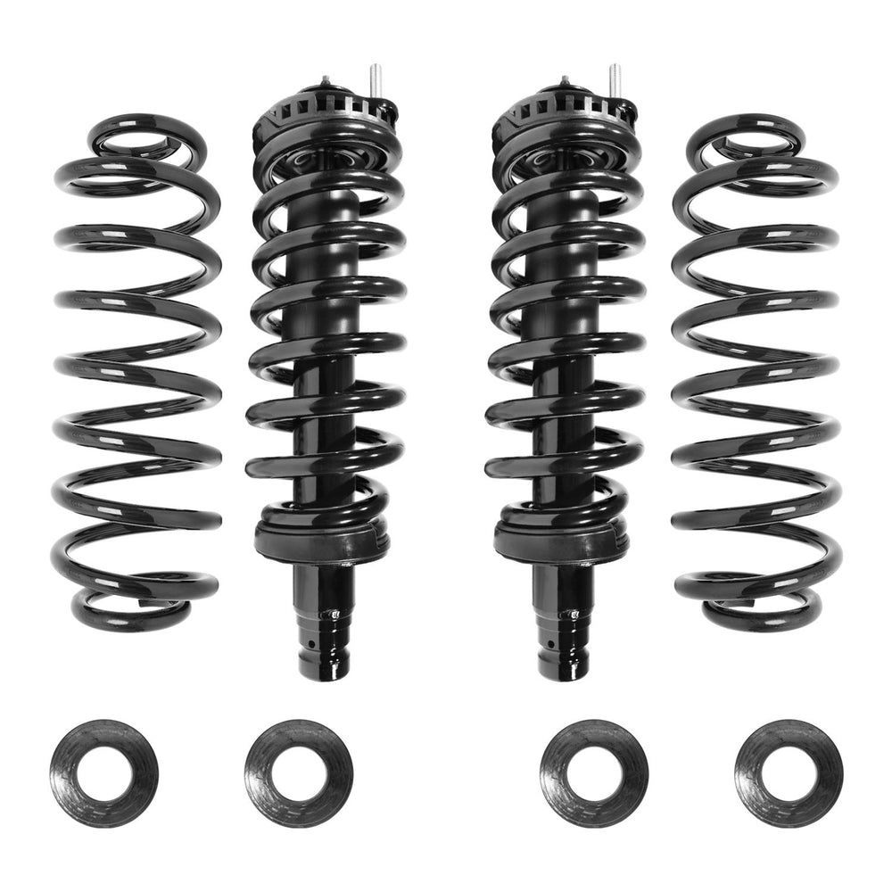 Unity Automotive 2 Front Complete Strut Assemblies 2 Rear Coil Springs 4 Isolators 4-11180-30-514800-HD