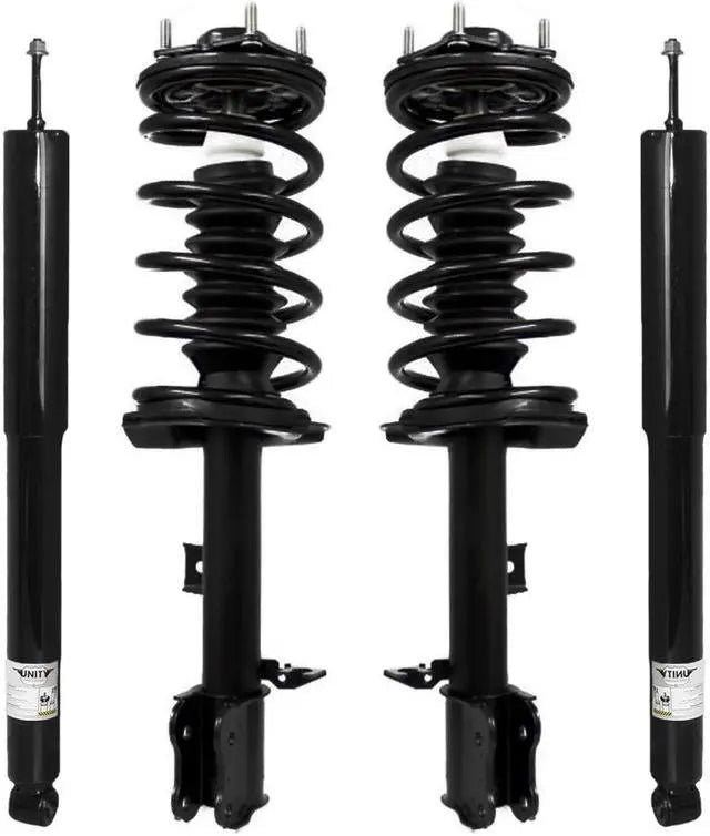 Unity Automotive 2 Front Complete Strut Assemblies 2 Rear Shock Absorbers 4-11621-252040-001
