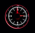 UNIVERSAL VLC ANALOG CLOCK 2 1/16IN BLACK ALLOY STYLE FACE WHITE DISPLAY