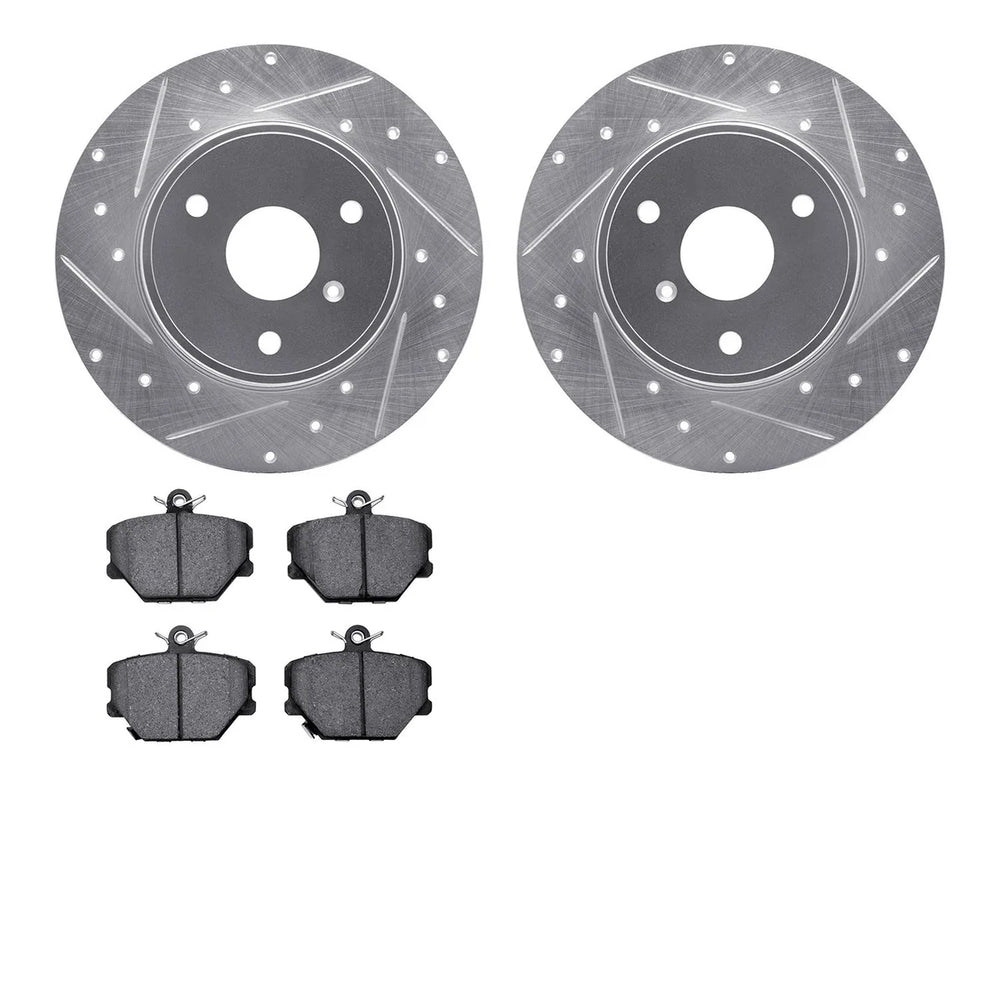 R1 05-16 Smart Fortwo Front Drill & Slot Silver Rotors w/Euro Ceramic Pads