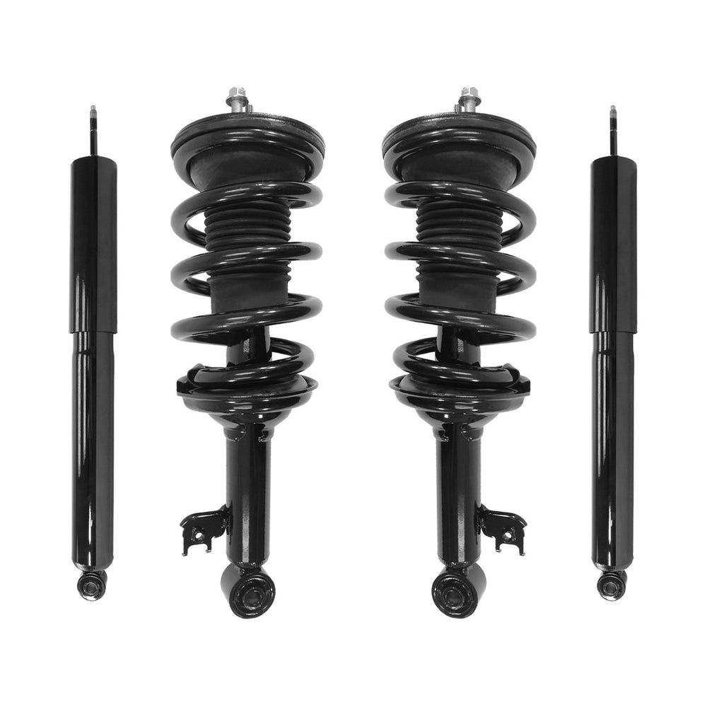 Unity Automotive 2 Front Complete Strut Assemblies 2 Rear Shock Absorbers 4-11567-254160-001
