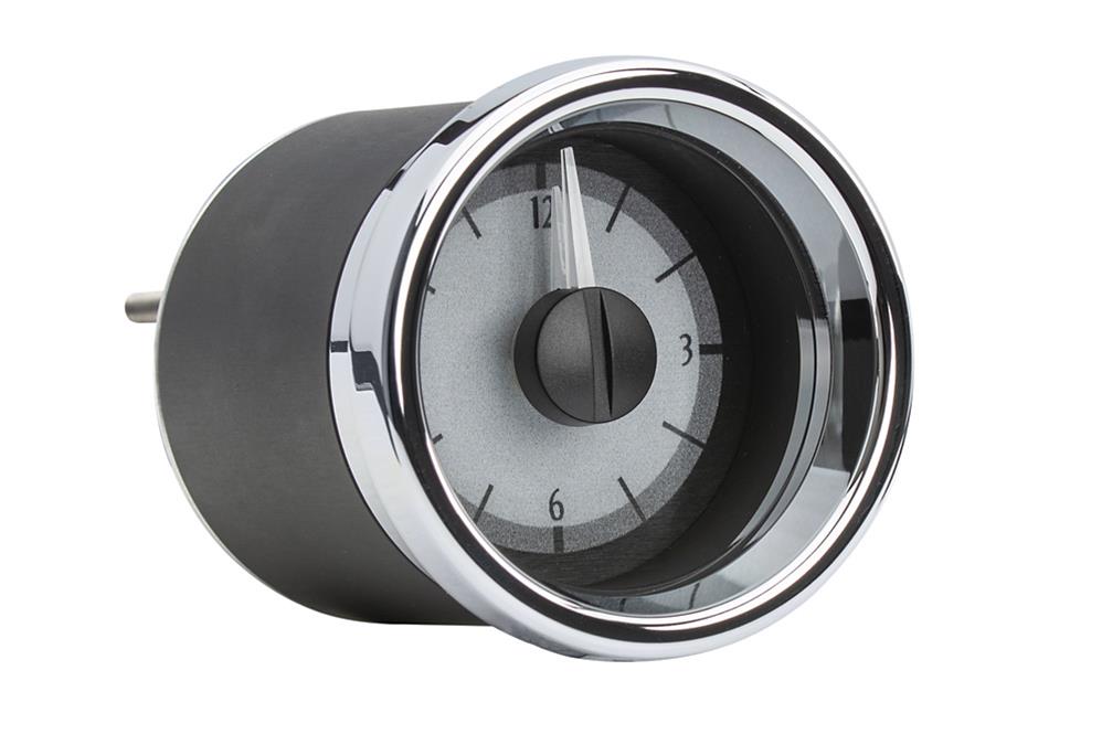 UNIVERSAL VLC ANALOG CLOCK 3IN SILVER ALLOY STYLE FACE RED DISPLAY