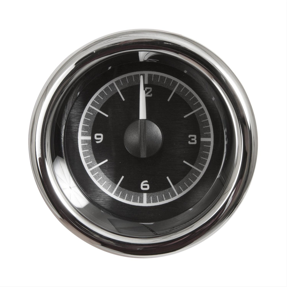 UNIVERSAL VLC ANALOG CLOCK 2 1/16IN CARBON FIBER STYLE FACE BLUE DISPLAY