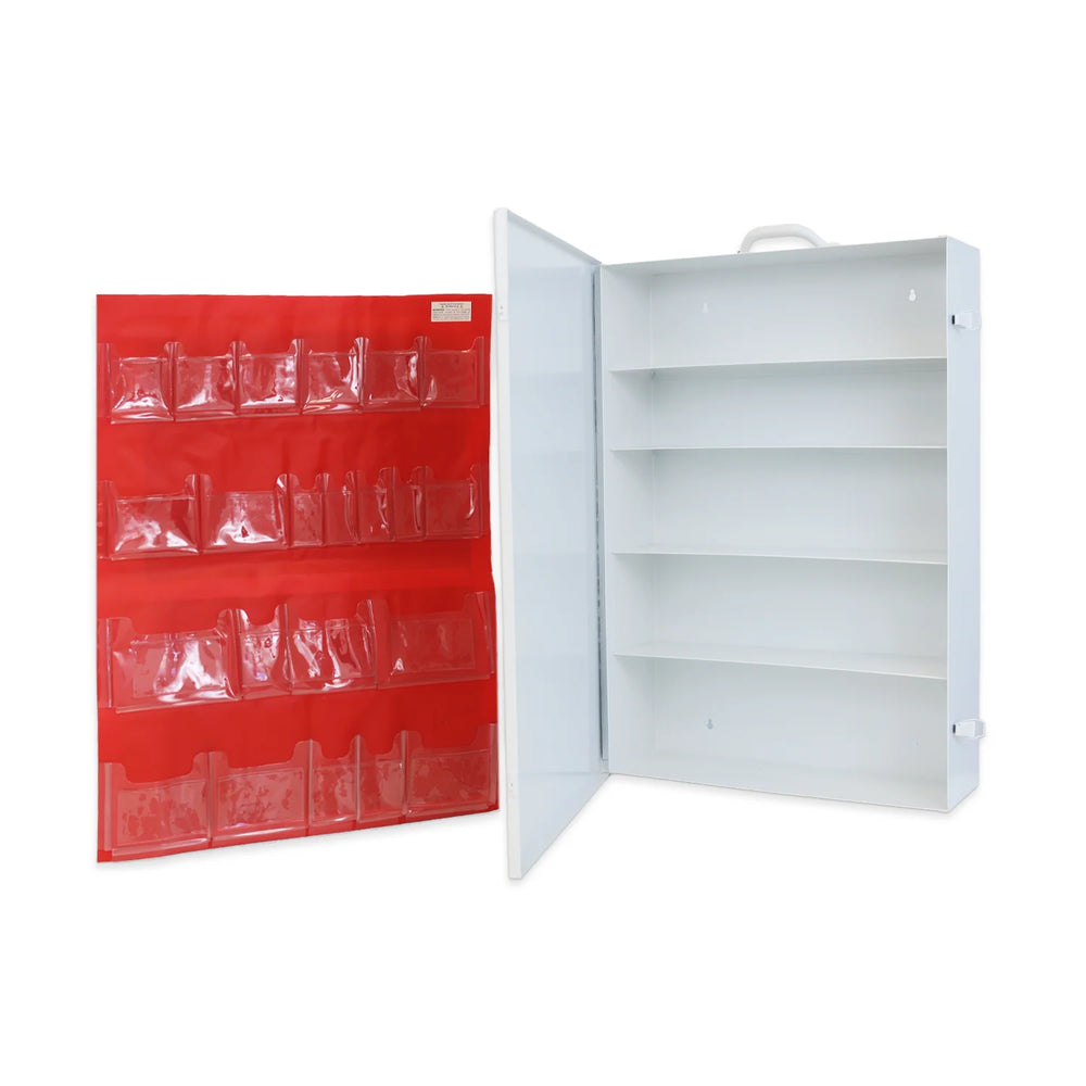 SUREFILL FIRST AID METAL CABINET 5 SHELF EMPTY W/ POCKET (NOT INSTALLED) WHITE