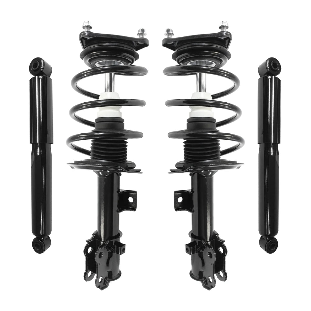 Unity Automotive 2 Front Complete Strut Assemblies 2 Rear Shock Absorbers 4-11187-259180-001