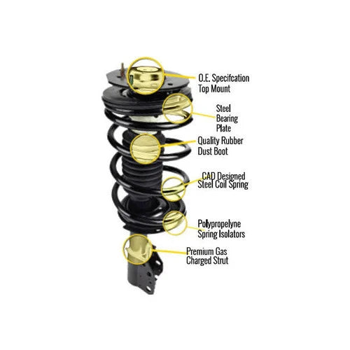 Unity Automotive 2 Front Complete Strut Assemblies 2 Rear Shock Absorbers 4-11353-255070-001
