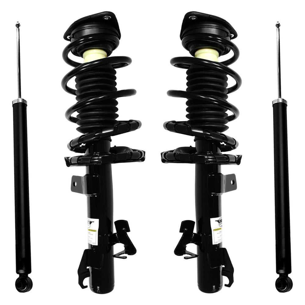 Unity Automotive 2 Front Complete Strut Assemblies 2 Rear Shock Absorbers 4-11681-259020-001