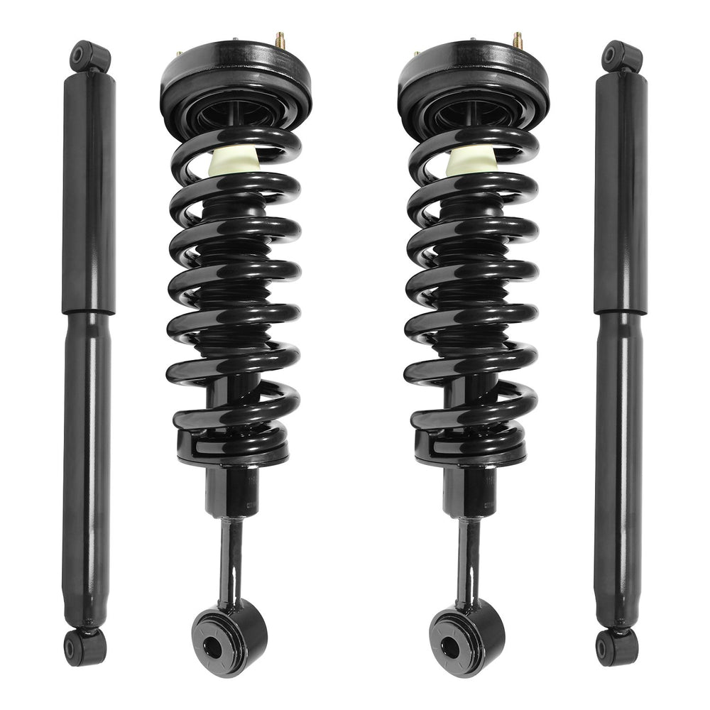 Unity Automotive 2 Front Complete Strut Assemblies 2 Rear Shock Absorbers 4-11204-252110-001
