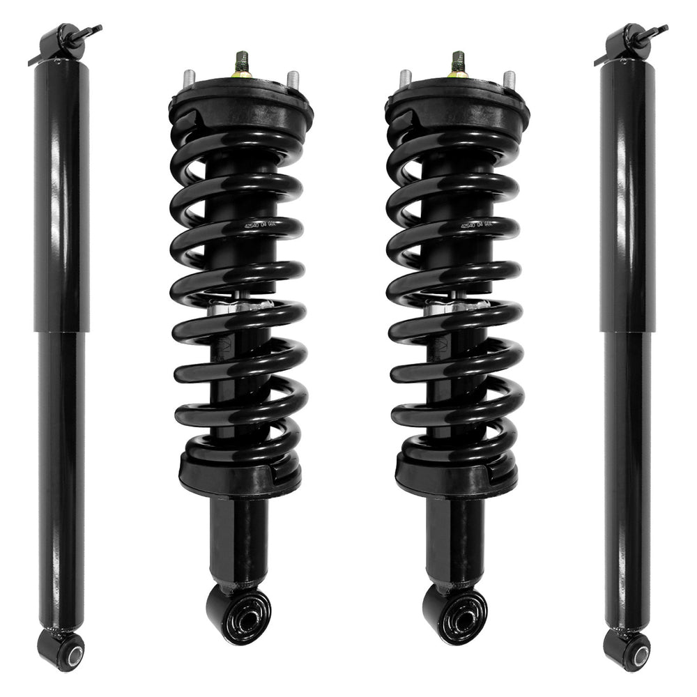 Unity Automotive 2 Front Complete Strut Assemblies 2 Rear Shock Absorbers 4-11570-251270-001